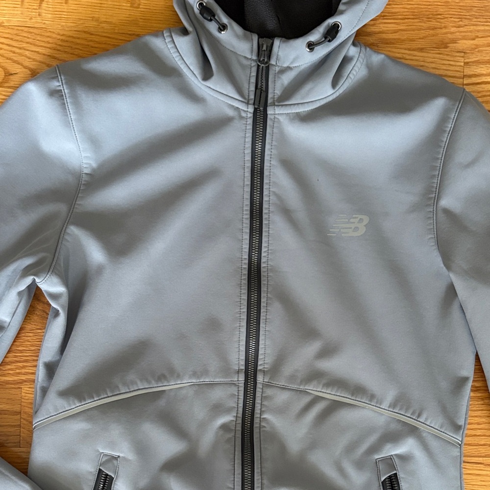 New Balance Light Gray Softshell Lined Hooded Jac… - image 2
